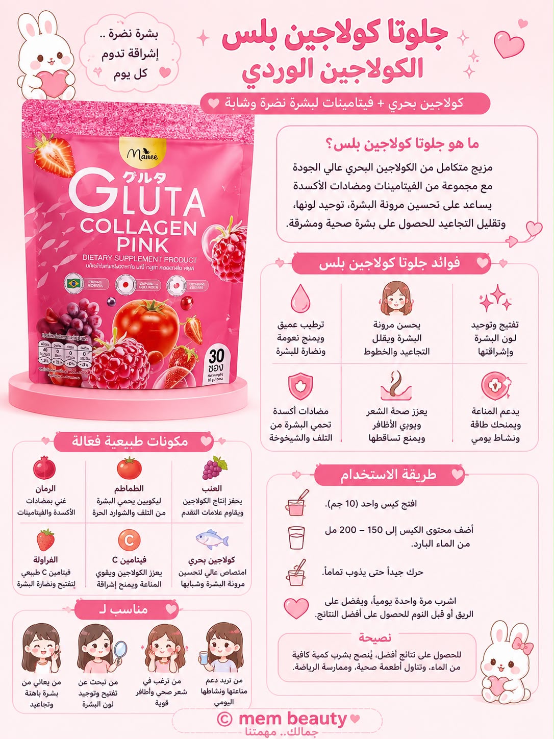 جلوتا كولاجين بلس – Gluta Collagen Pink