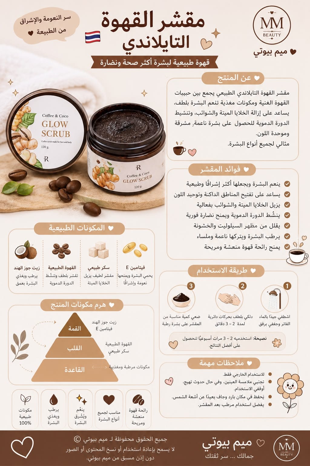 مقشر القهوة التايلاندي – Coffee & Coco Glow Scrub ☕✨