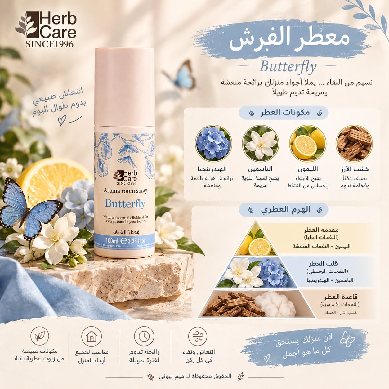 معطر مفروشات الفراشة – Herb Care Butterfly